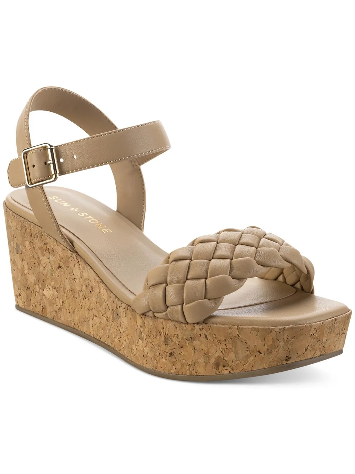 Allvina Damen Kunstleder Sandalen mit verstellbarem Keilabsatz Ecco Schuhe
