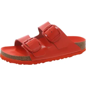 Ariona Damen Ledersandalen mit großer Schnalle und offener Spitze
