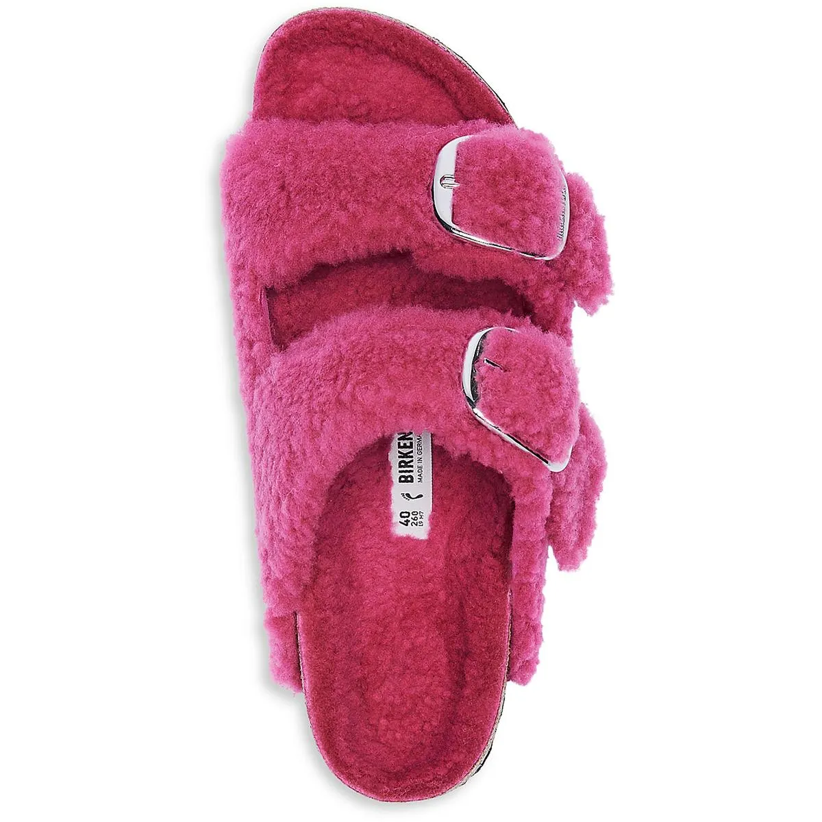 Arizona Big Buckle Teddy River Damen Shearling Fußbett Slide Sandalen