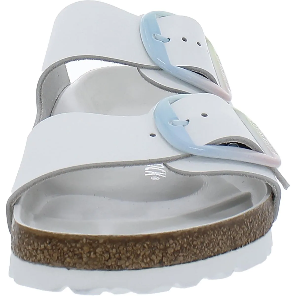 Arizona Damen Ledersandalen mit großem Verschluss und Korksohle