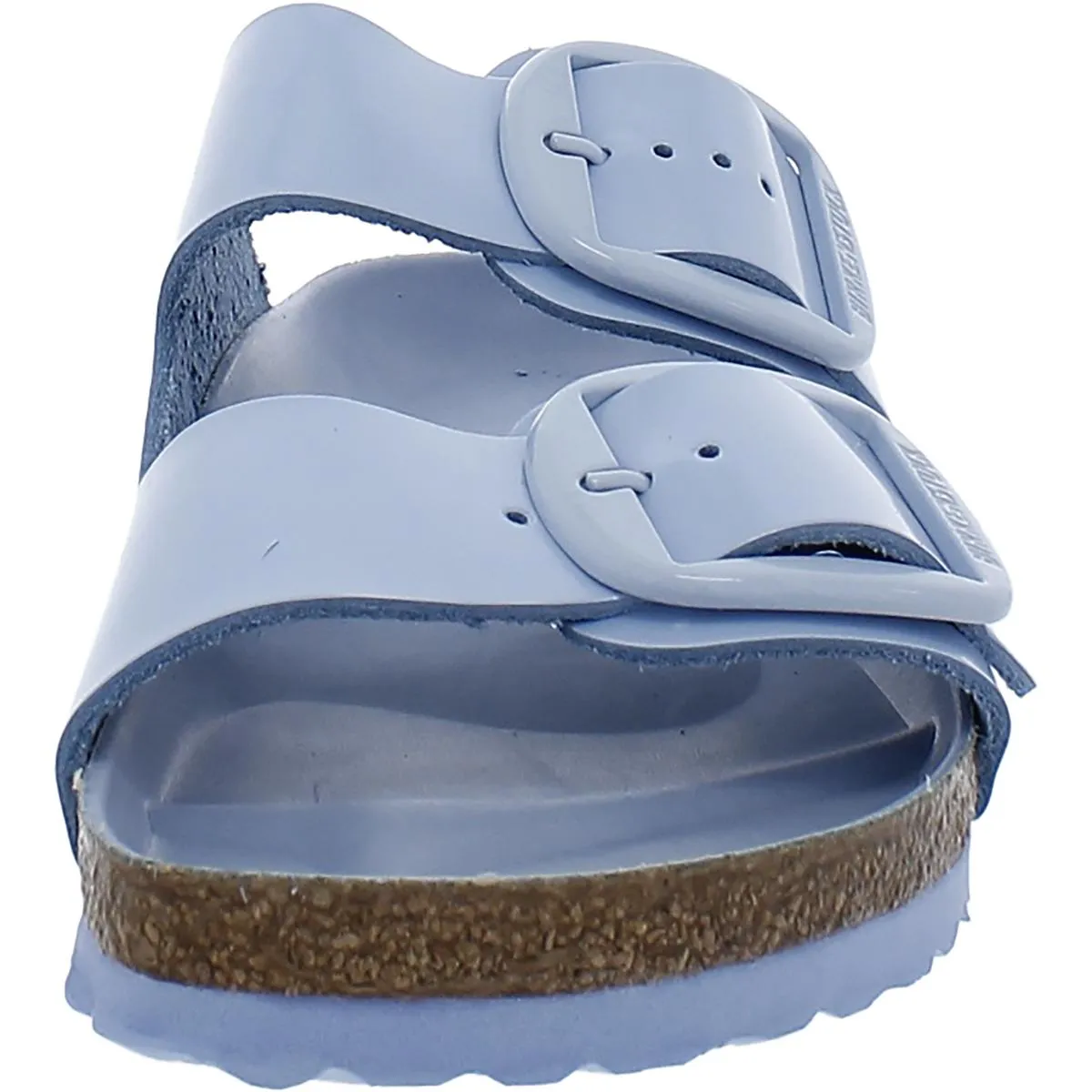 Arizona Damen-Sandalen mit großer Schnalle aus Glattleder und Korkabsatz