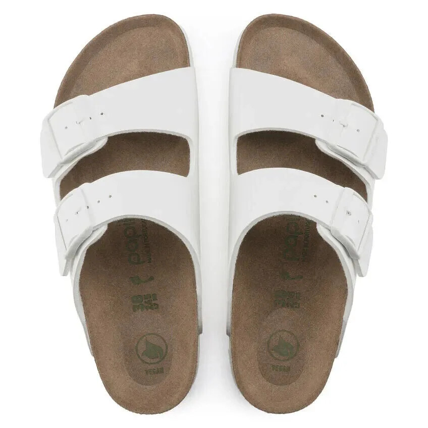 Birkenstock Arizona 1018581 Schlupfsandalen Damen Weiß Rillen-Plattform NR9231