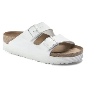 Birkenstock Arizona 1018581 Schlupfsandalen Damen Weiß Rillen-Plattform NR9231
