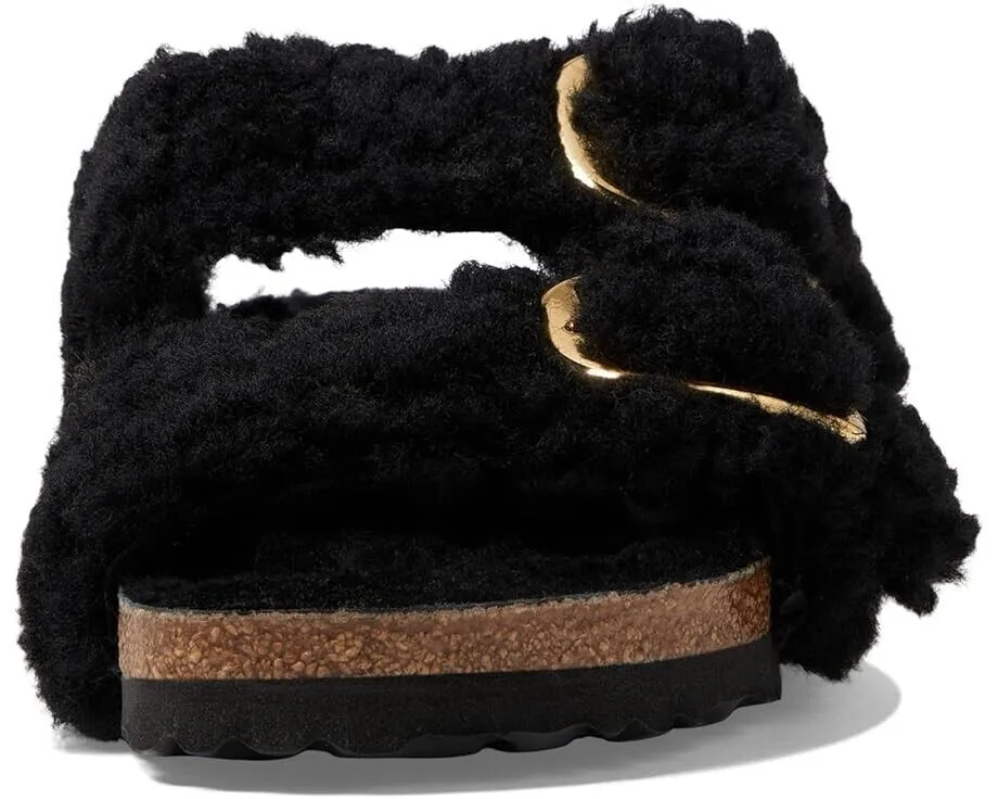 Birkenstock Arizona Big Buckle Teddy Slide Unisex US M4/L6 Schwarze Sandalen ZPO1712