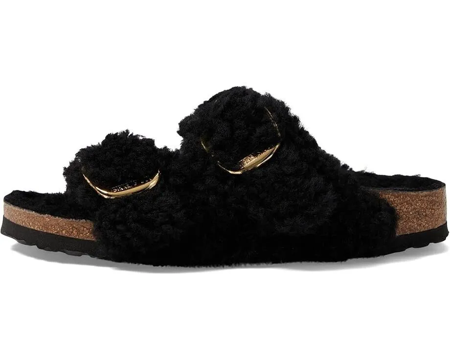 Birkenstock Arizona Big Buckle Teddy Slide Unisex US M4/L6 Schwarze Sandalen ZPO1712