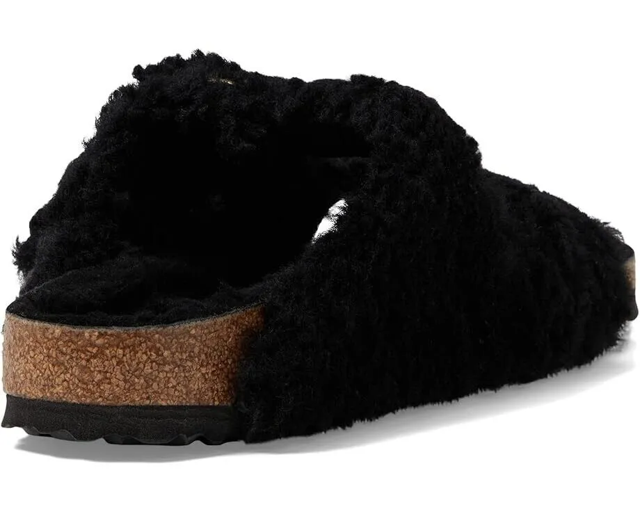 Birkenstock Arizona Big Buckle Teddy Slide Unisex US M4/L6 Schwarze Sandalen ZPO1712