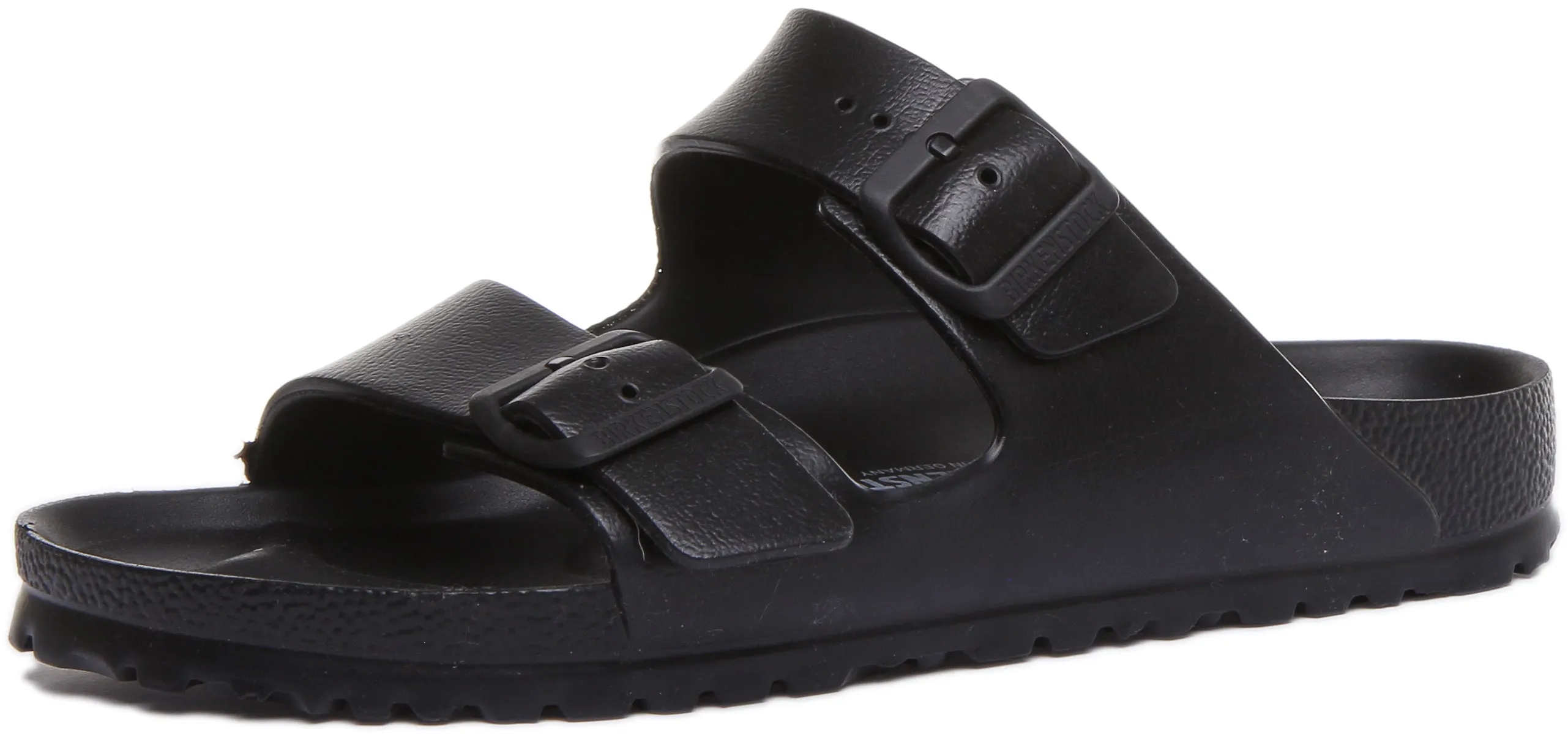 Birkenstock Arizona Eva in Schwarz | Schmal geschnittene Sandalen Birkenstock