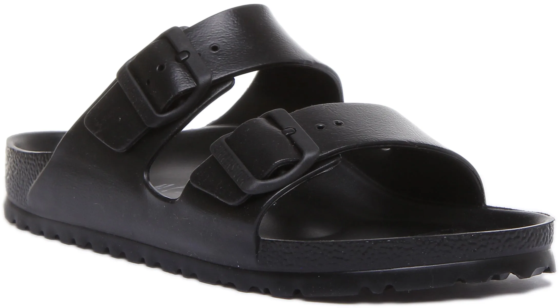 Birkenstock Arizona Eva in Schwarz | Schmal geschnittene Sandalen Birkenstock