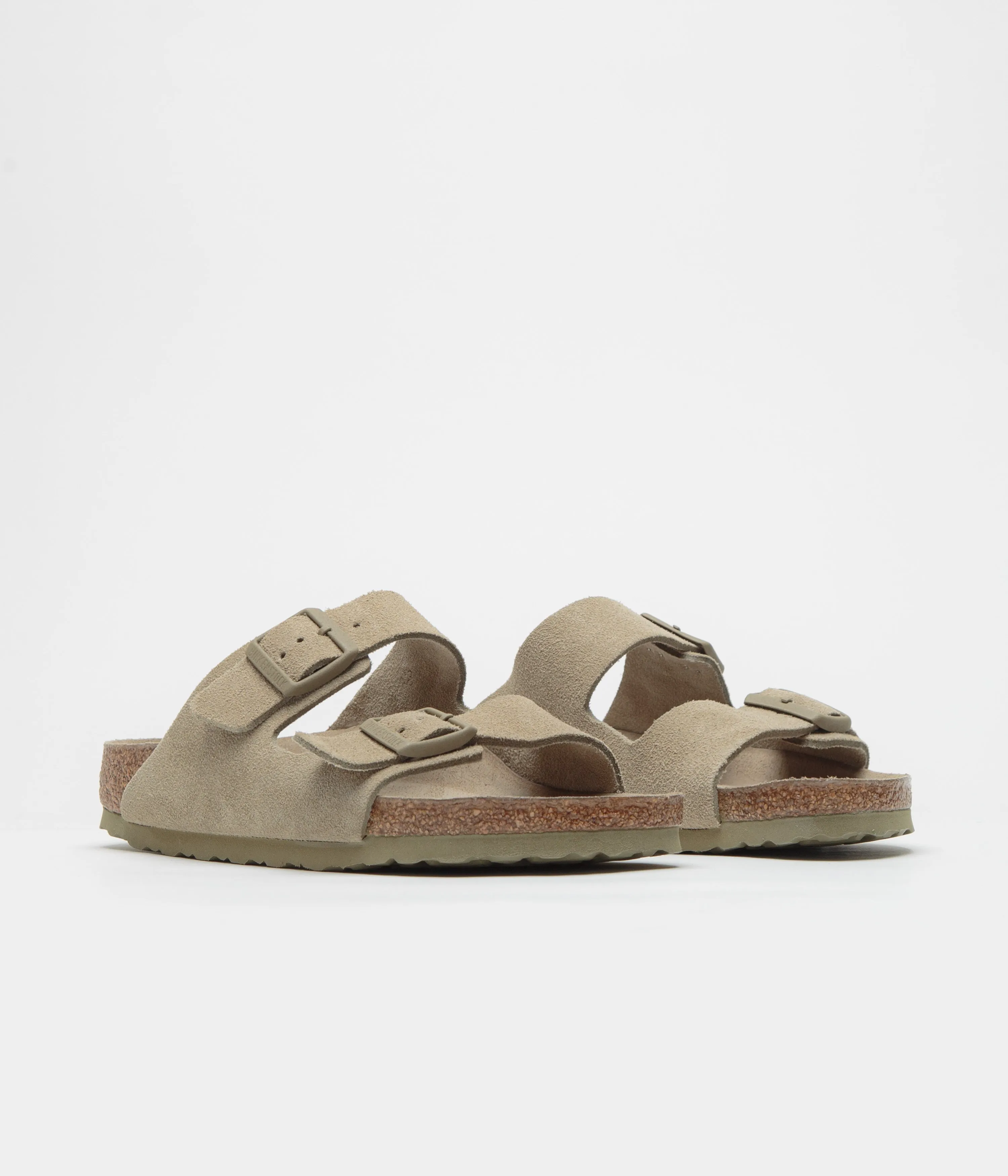 Birkenstock Arizona SFB Sandalen in schmaler Passform - Verblasstes Khaki Birkenstock Schuhe