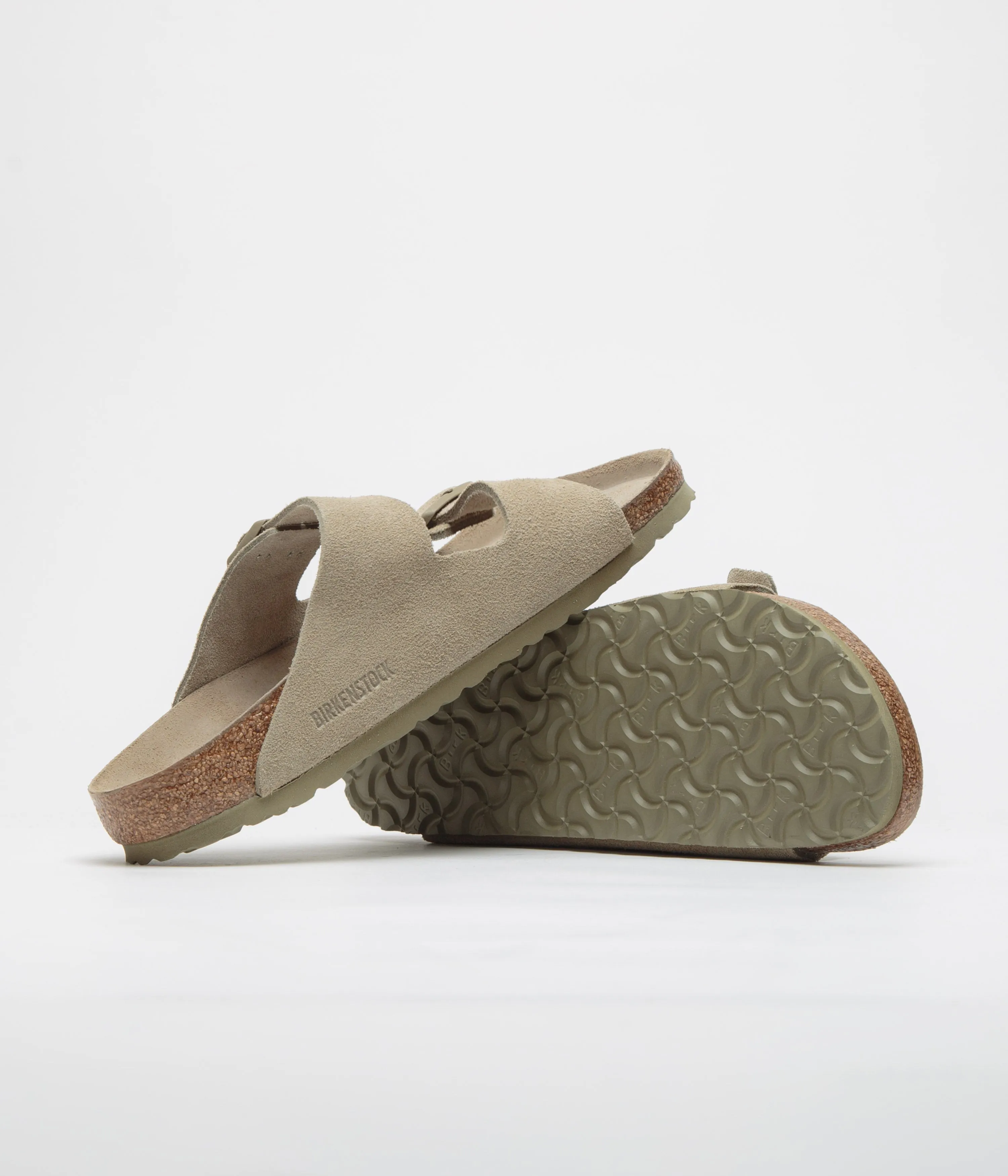 Birkenstock Arizona SFB Sandalen in schmaler Passform - Verblasstes Khaki Birkenstock Schuhe