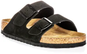 Birkenstock Arizona Soft Footbed in schwarzem Wildleder | Regular Fit Schuhe Birkenstock