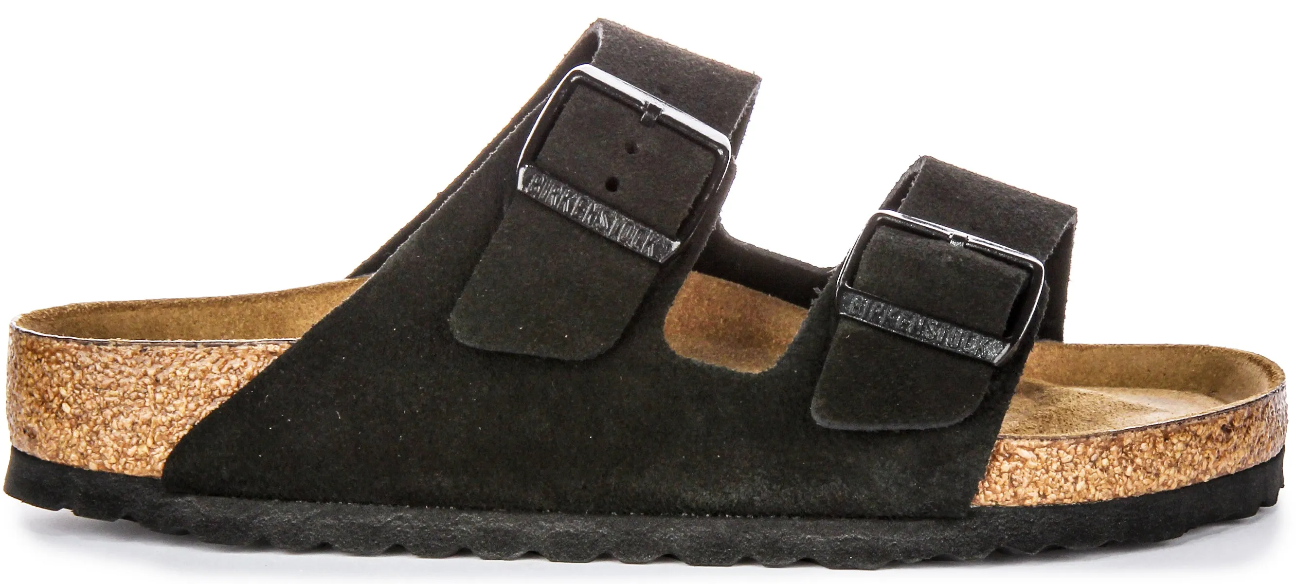 Birkenstock Arizona Soft Footbed in schwarzem Wildleder | Regular Fit Schuhe Birkenstock