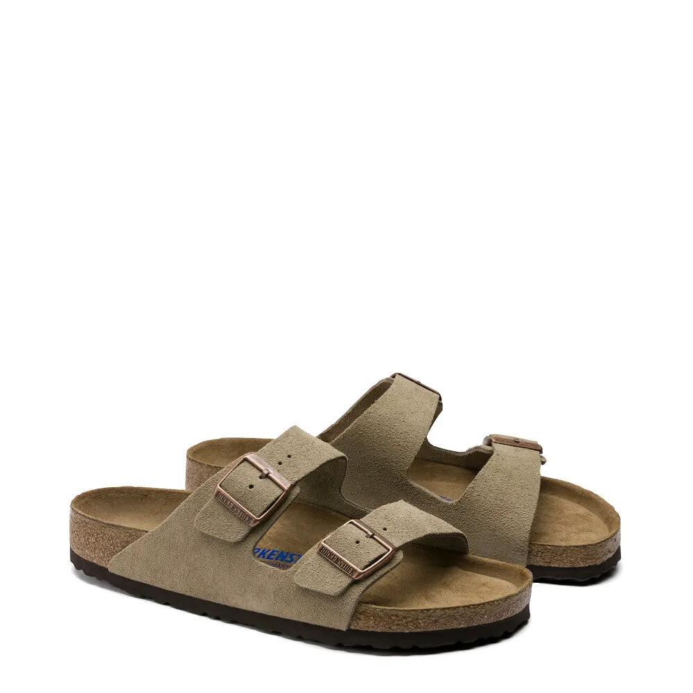 Birkenstock Arizona Wildleder Sandale mit weicher Fußbettung in Taubenblau