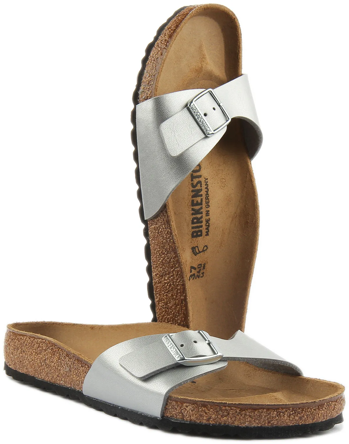 Birkenstock Madrid Sandalen in Silber | Regular Fit Schuhe Birkenstock