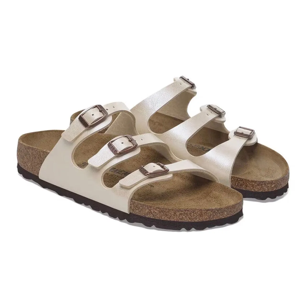 Birkenstock Schuhe Florida Anmutige Perlenweiß BF Regular