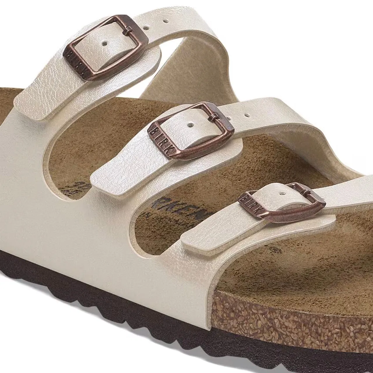 Birkenstock Schuhe Florida Anmutige Perlenweiß BF Regular