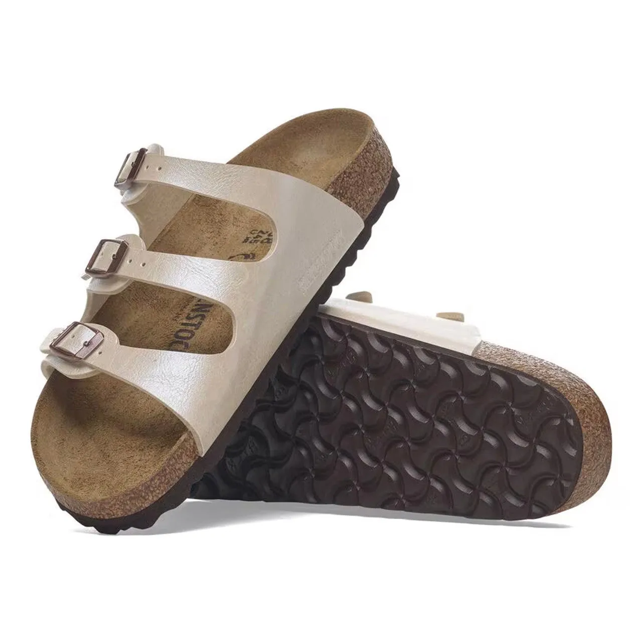 Birkenstock Schuhe Florida Anmutige Perlenweiß BF Regular