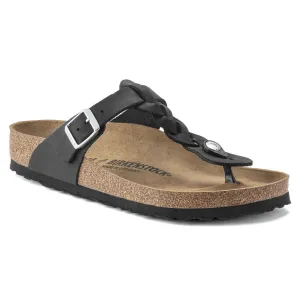 Birkenstock Sandalen Gizeh Geflochtenes Schwarz Geöltes Leder