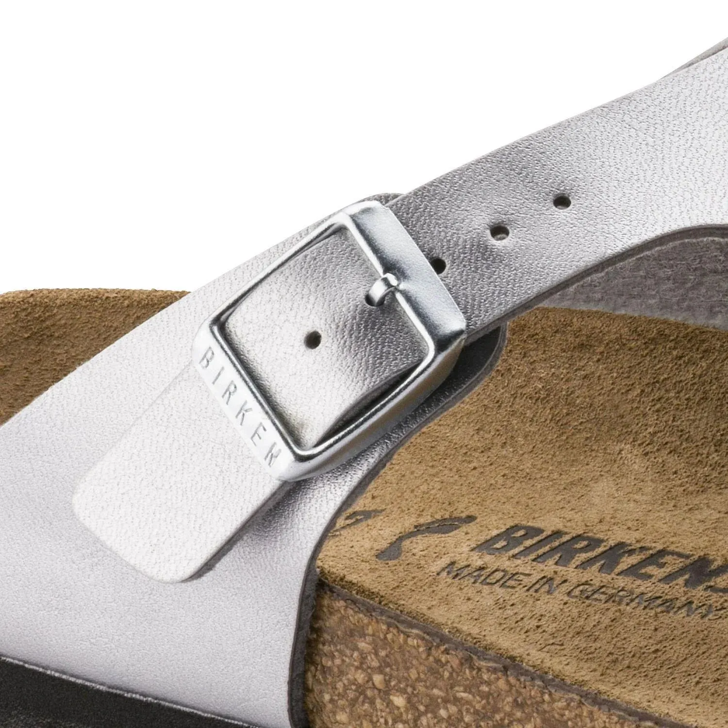 Birkenstock Sandalen Gizeh Metallik Silber