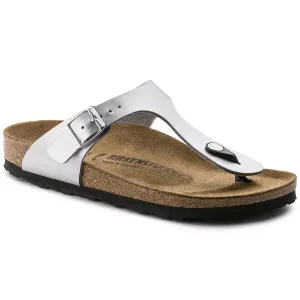 Birkenstock Sandalen Gizeh Metallik Silber