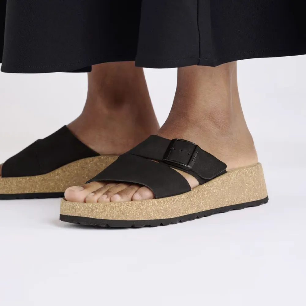 Birkenstock Damen Almina Schlappen-Sandalette in Schwarz