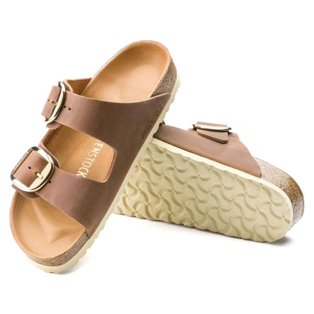Birkenstock Damen Arizona Big Buckle Ölleder Cognac