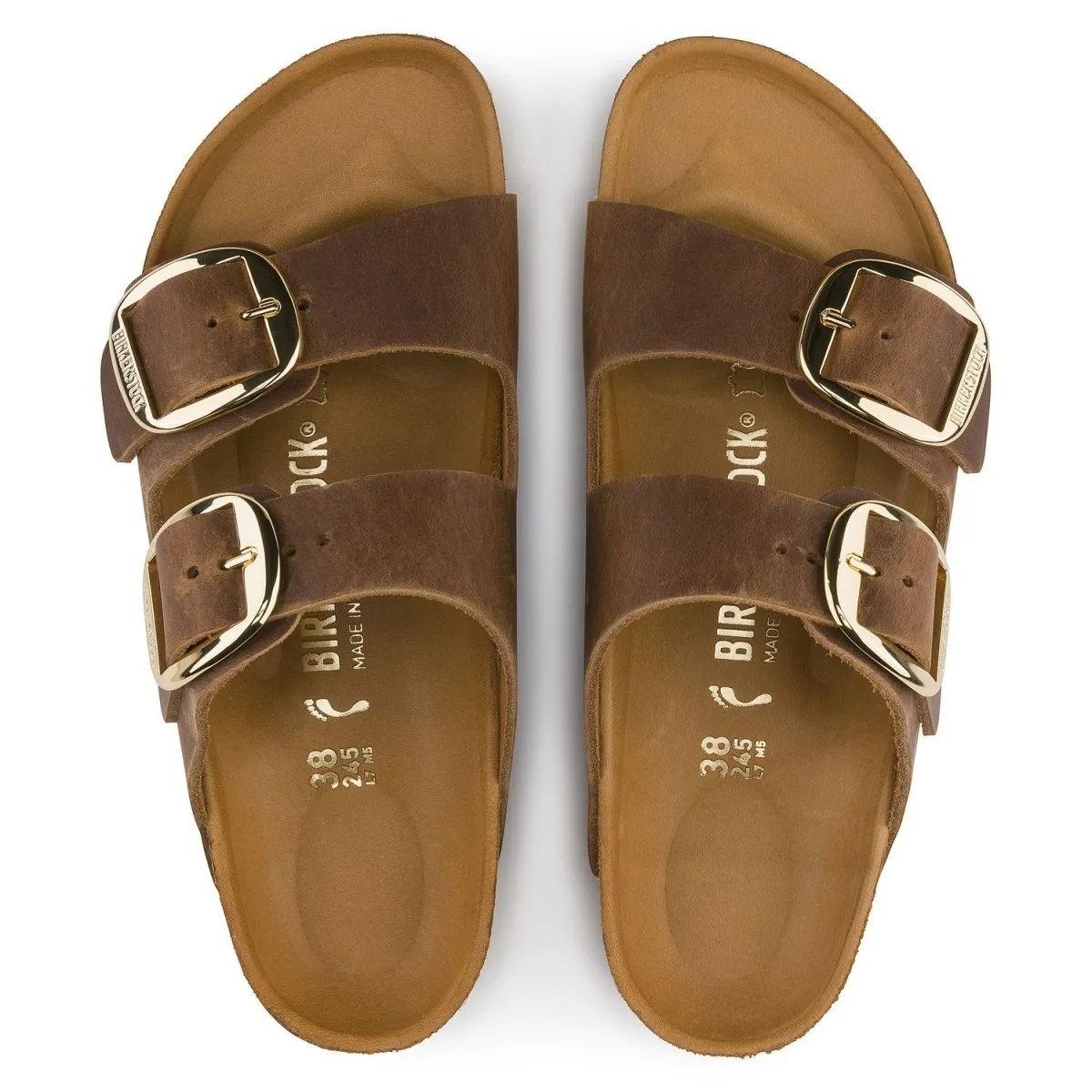 Birkenstock Damen Arizona Big Buckle Ölleder Cognac