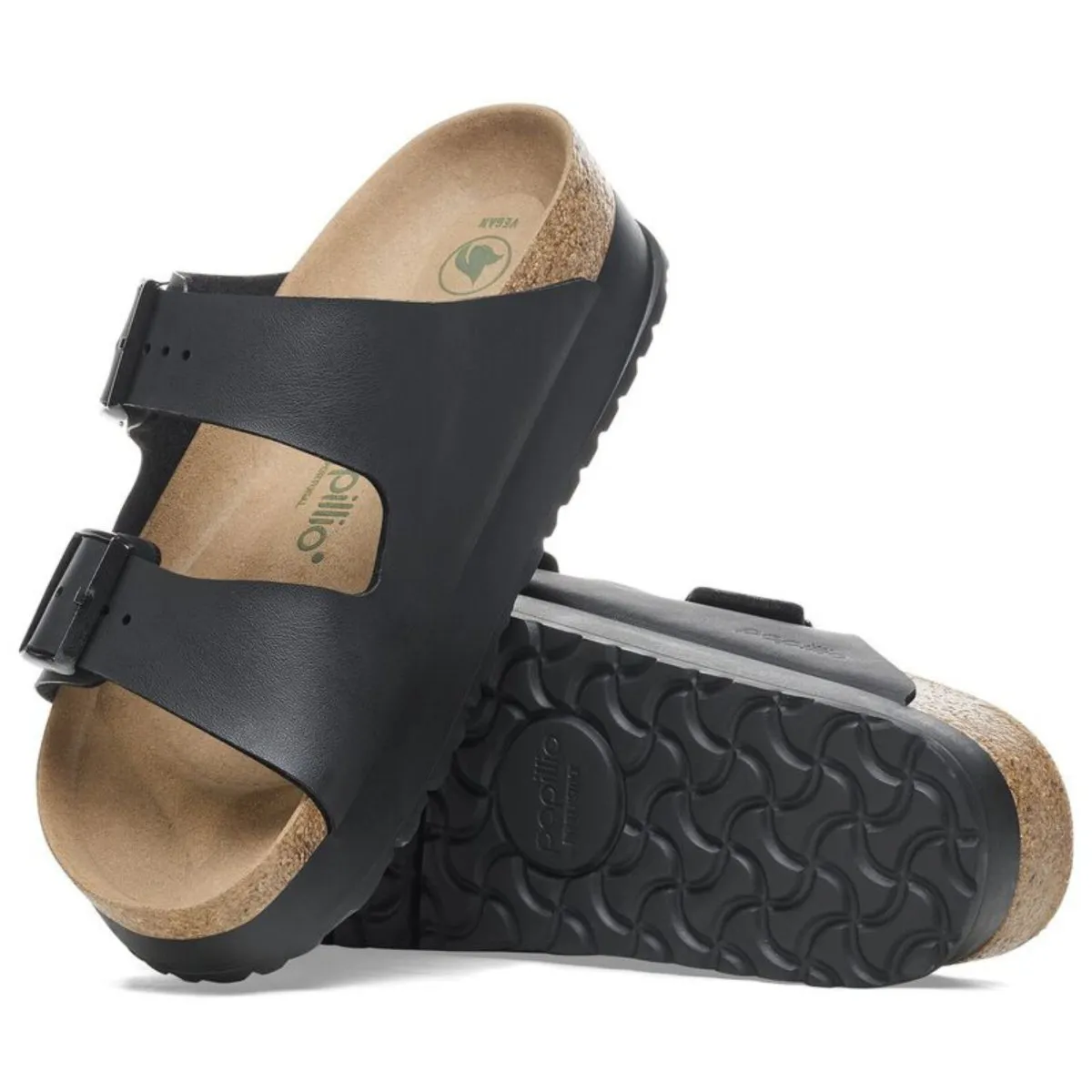 Birkenstock Damen Arizona Flex Platform Birko-Flor Schwarz