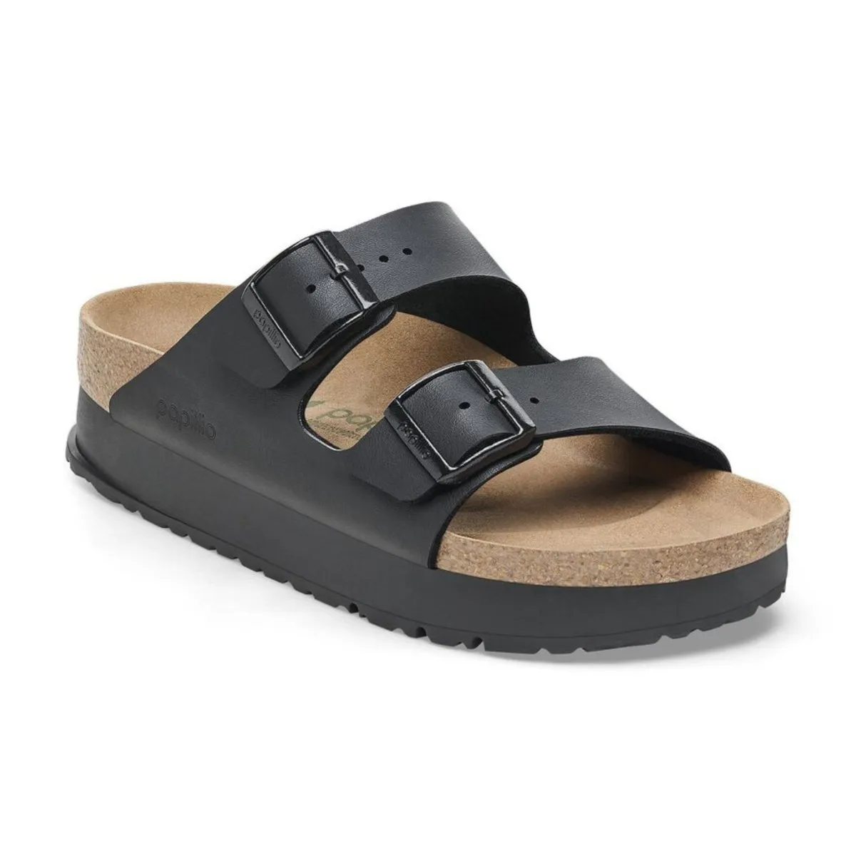 Birkenstock Damen Arizona Flex Platform Birko-Flor Schwarz