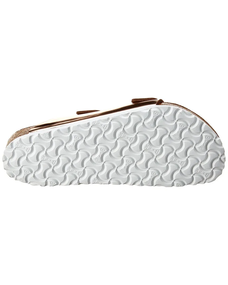 Birkenstock Damen Arizona Sandale mit weicher Fußbettung in Metallic-Leder