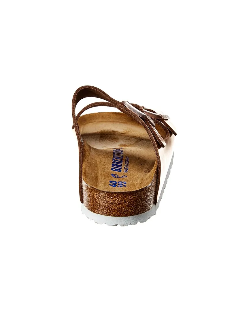 Birkenstock Damen Arizona Sandale mit weicher Fußbettung in Metallic-Leder