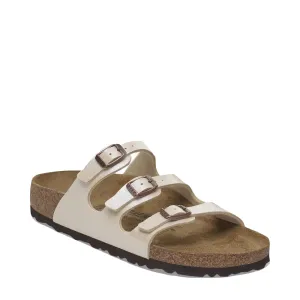 Birkenstock Damen Florida Birko-Flor Sandale in Anmutigem Perlenweiß