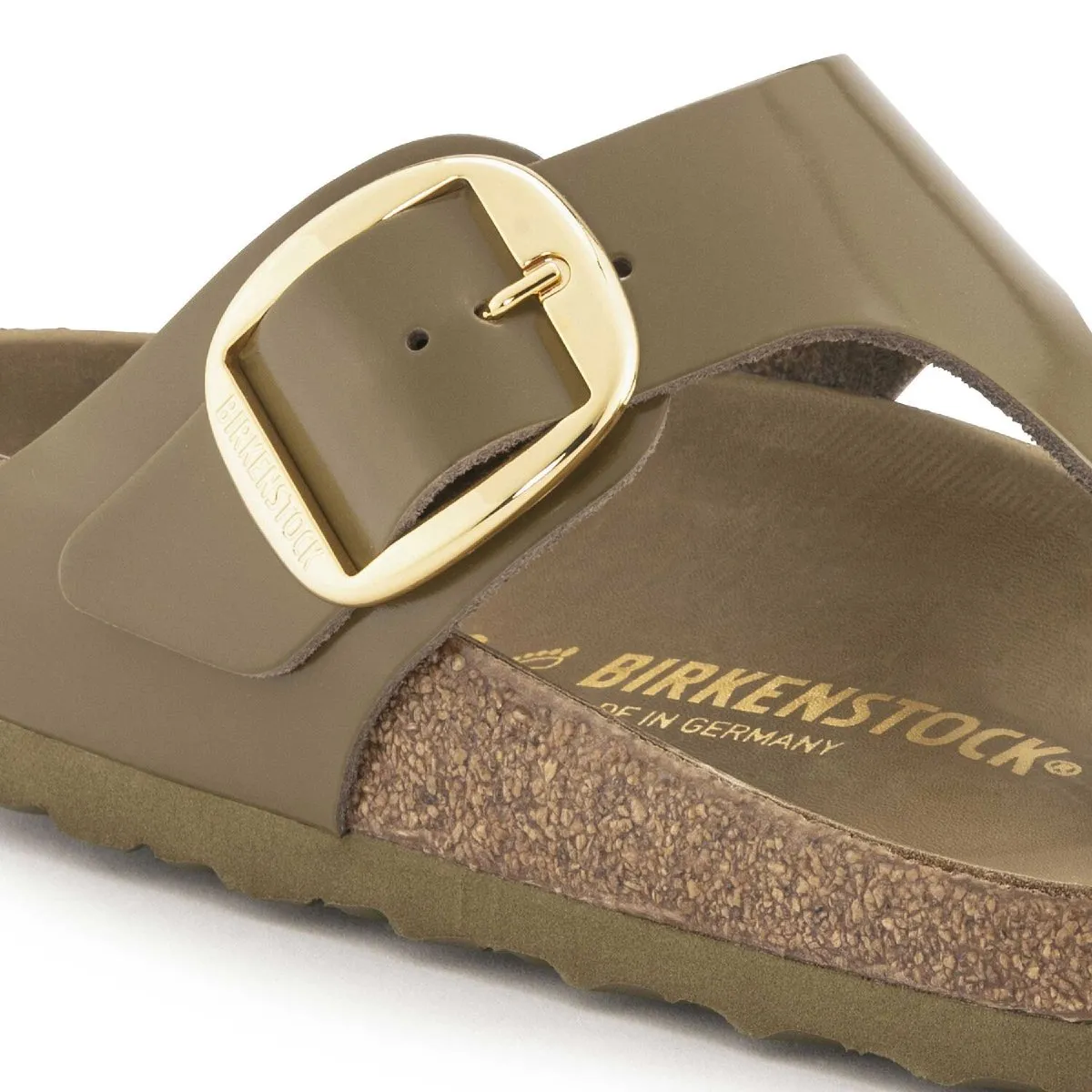 Birkenstock Damen Gizeh Big Buckle Natural Hi Shine Leder