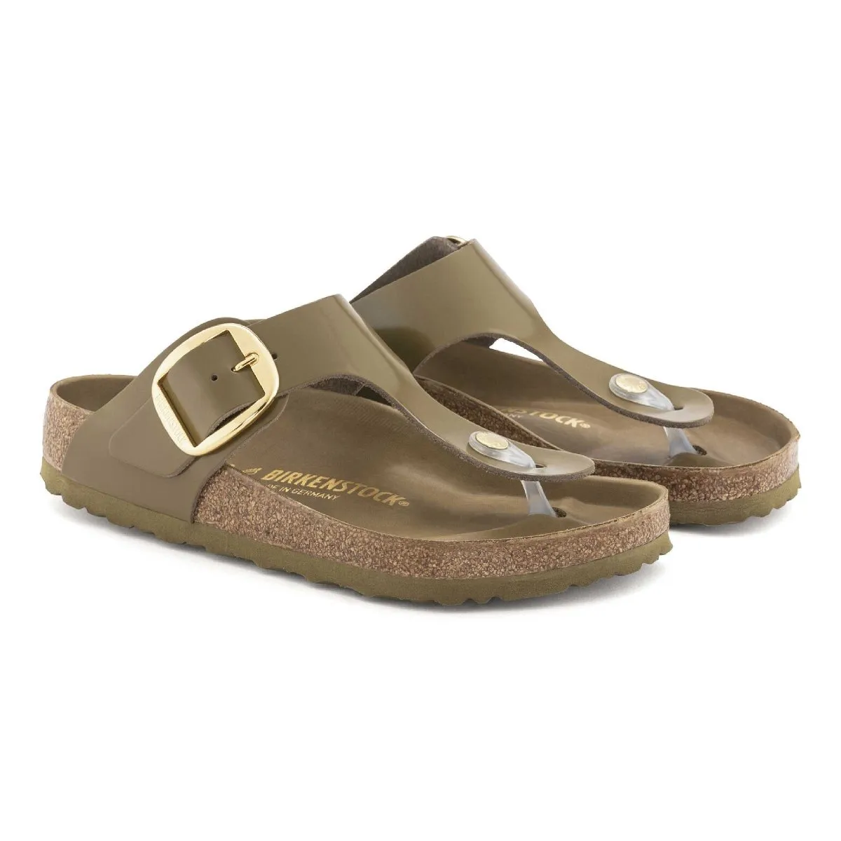 Birkenstock Damen Gizeh Big Buckle Natural Hi Shine Leder