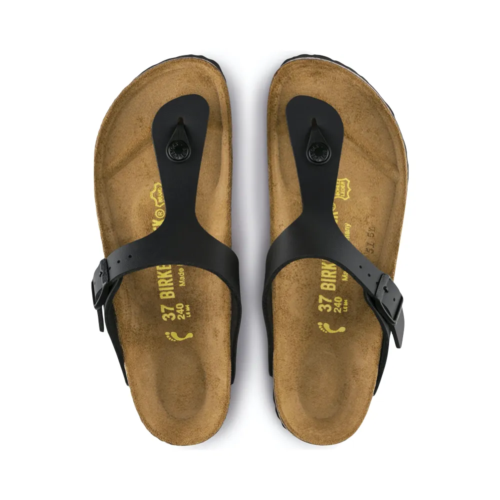 Birkenstock Damen Gizeh Birko-Flor Zehenstegsandale in Schwarz
