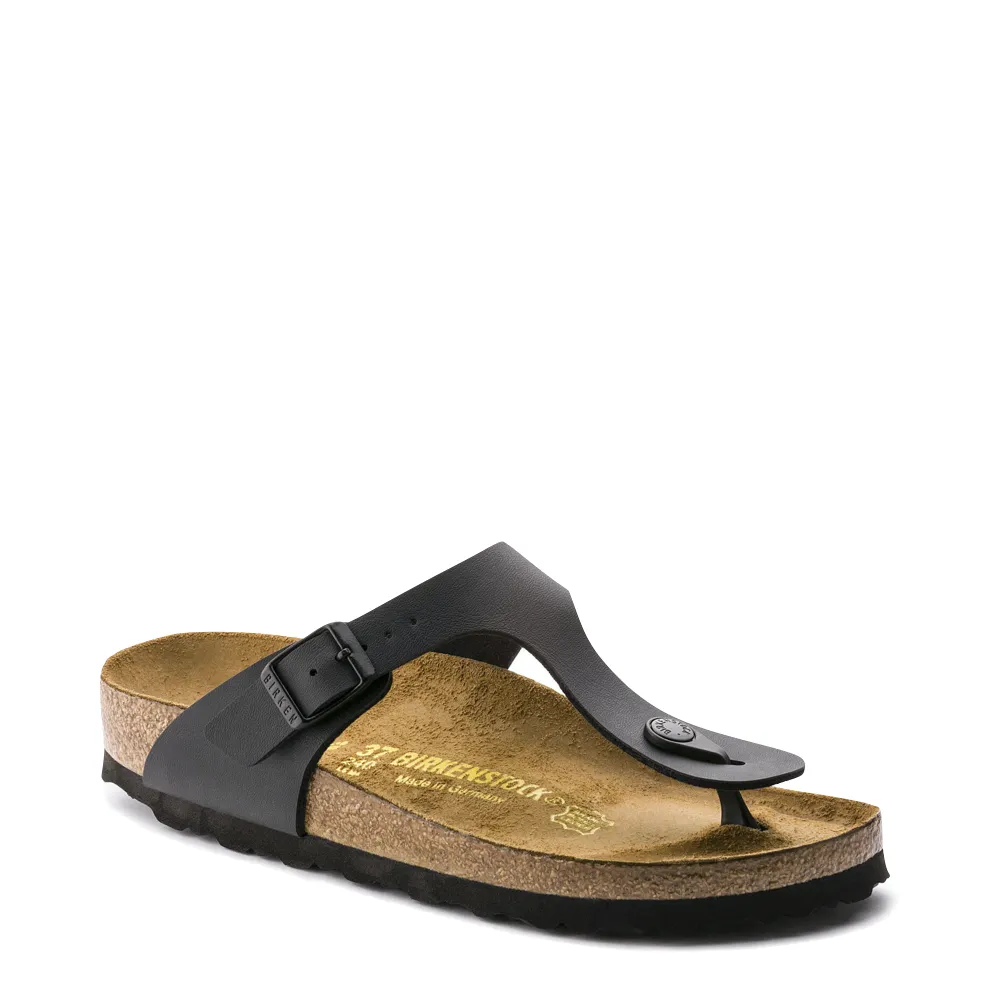 Birkenstock Damen Gizeh Birko-Flor Zehenstegsandale in Schwarz