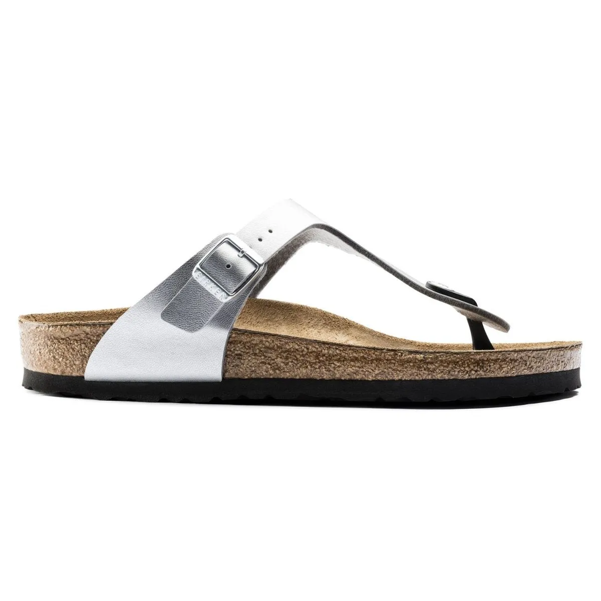 Birkenstock Damen Gizeh Silber Birko-Flor