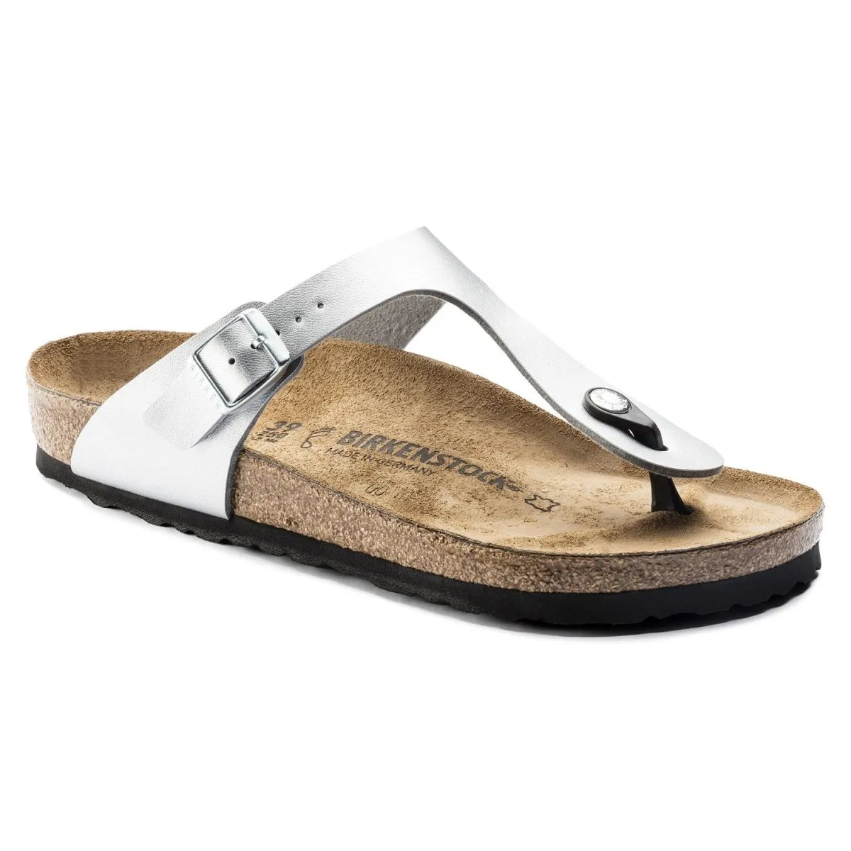 Birkenstock Damen Gizeh Silber Birko-Flor