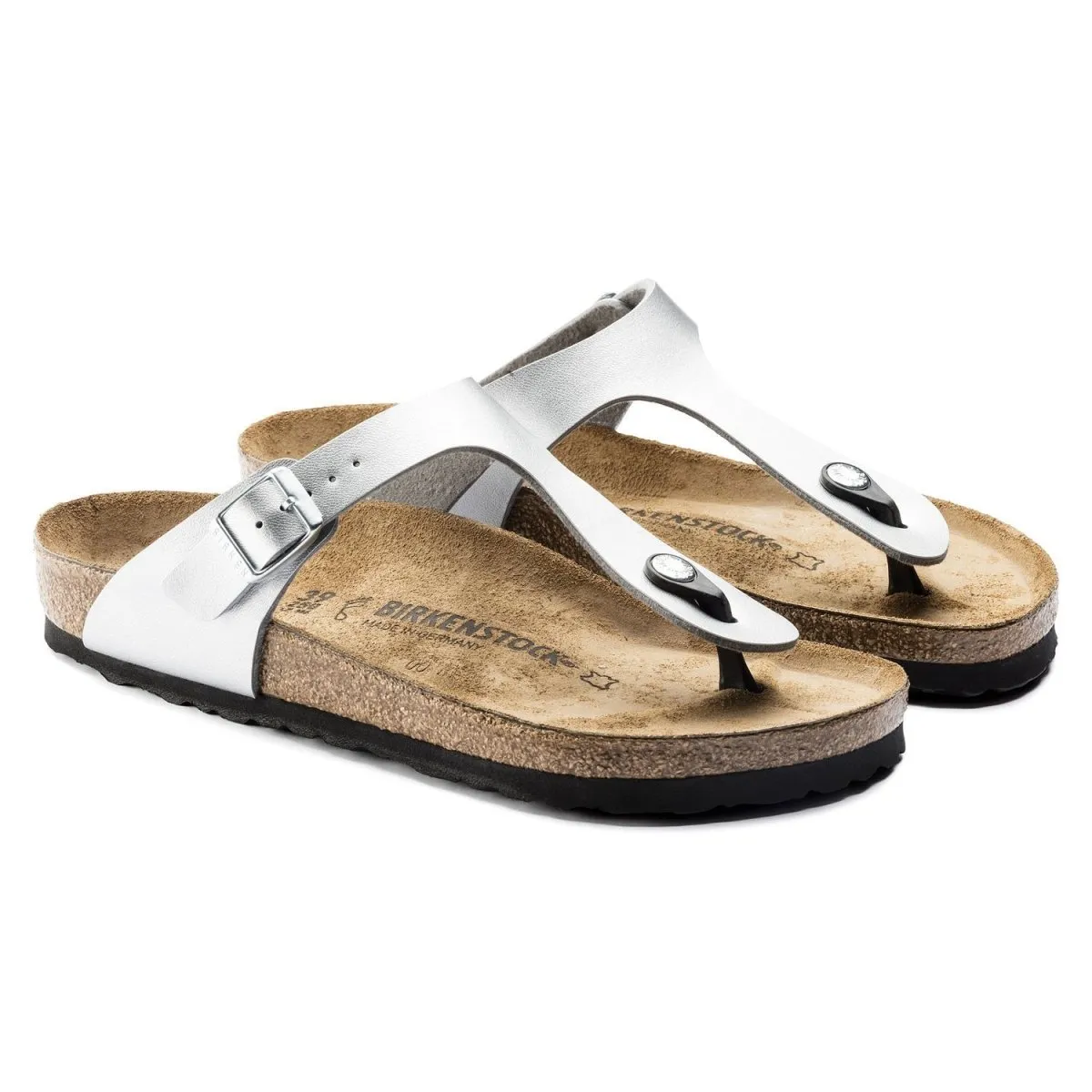 Birkenstock Damen Gizeh Silber Birko-Flor