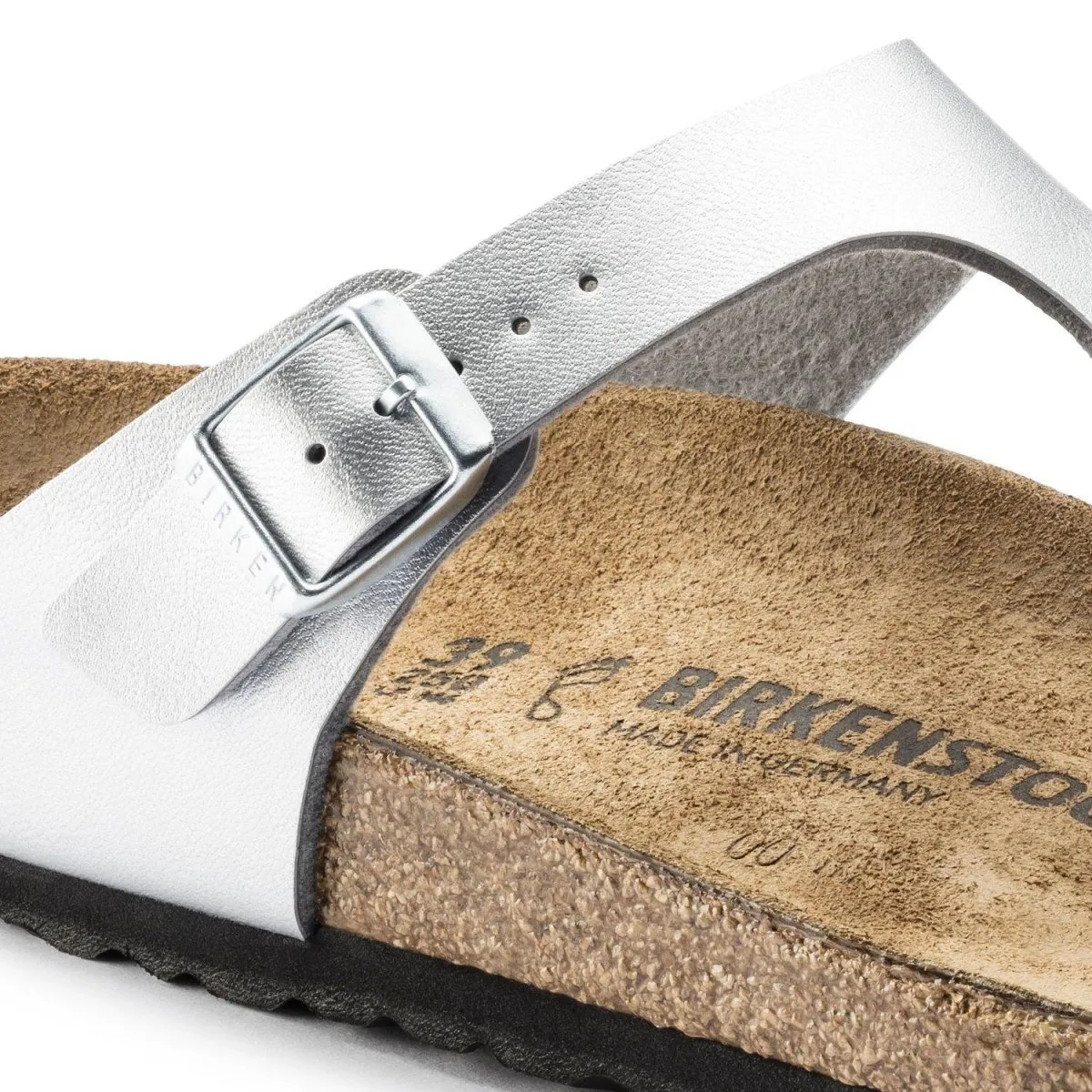 Birkenstock Damen Gizeh Silber Birko-Flor