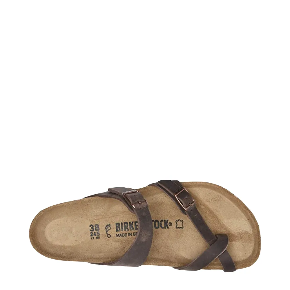 Birkenstock Damen Mayari Leder Zehensteg-Sandale in Habana Braun