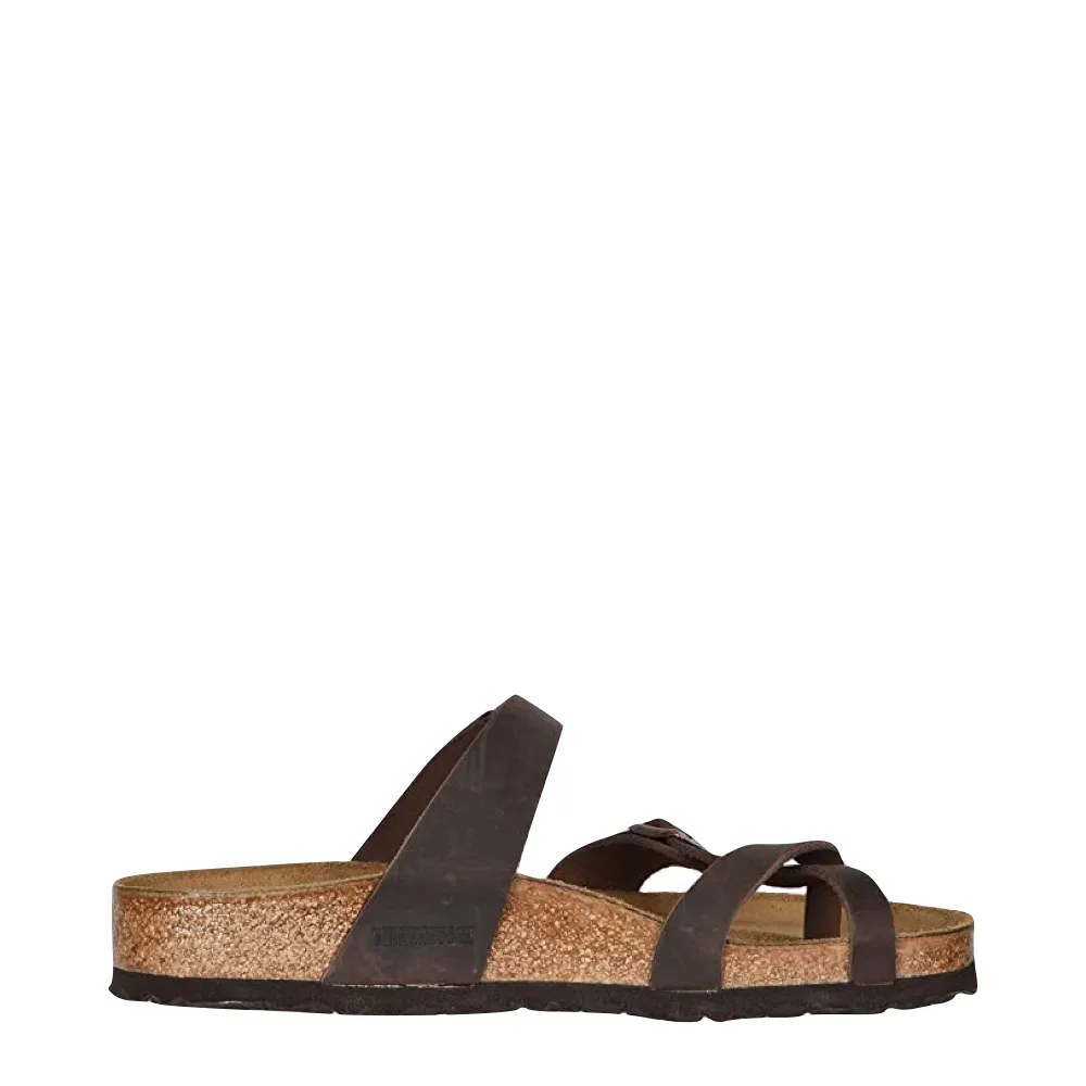 Birkenstock Damen Mayari Leder Zehensteg-Sandale in Habana Braun