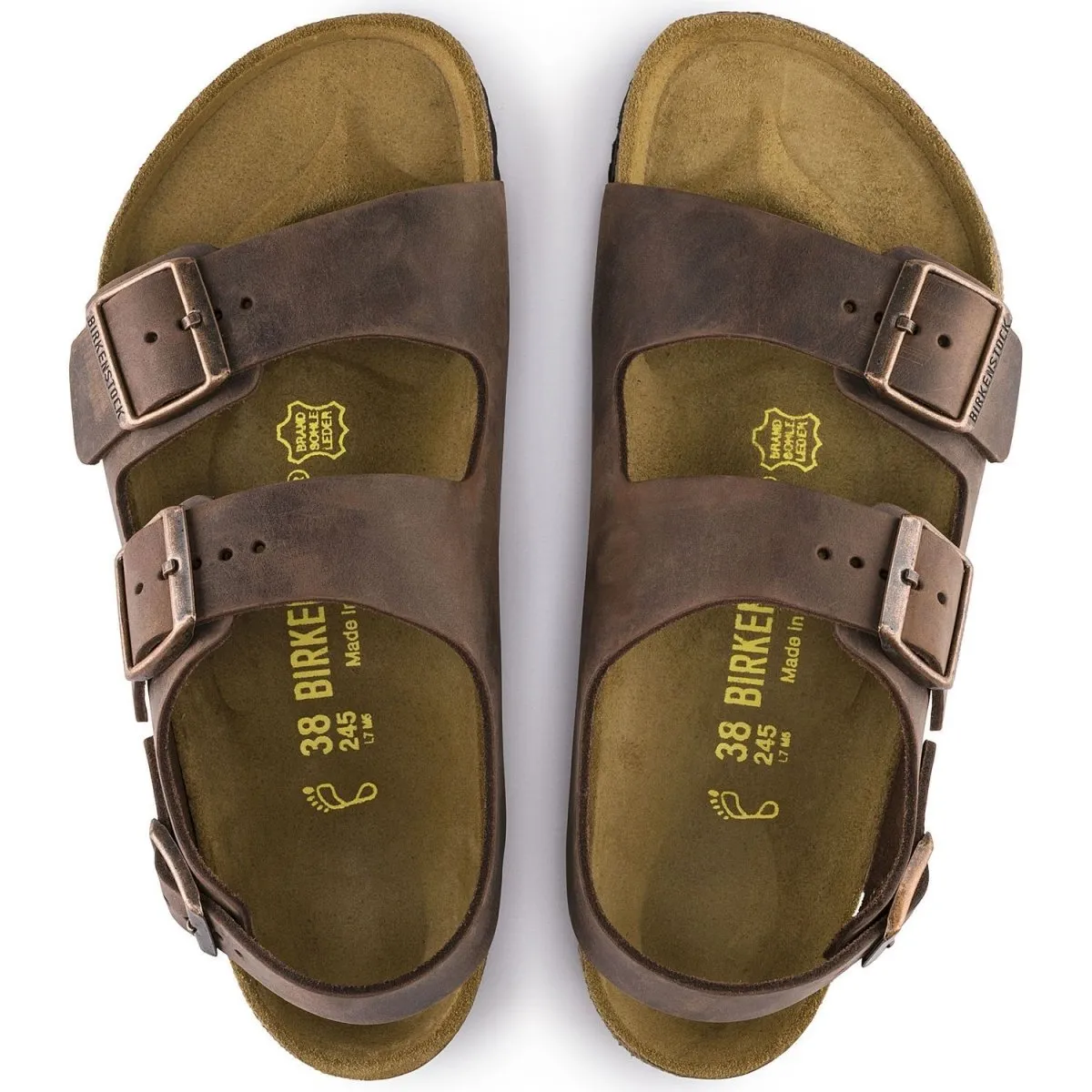Birkenstock Damen Milano Habana Geöltes Leder