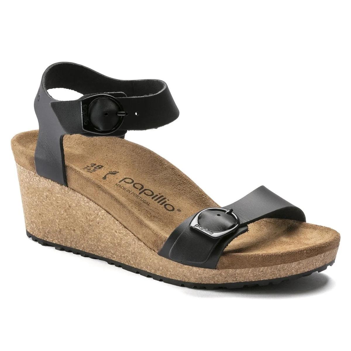 Birkenstock Damen Soley Schwarz Leder