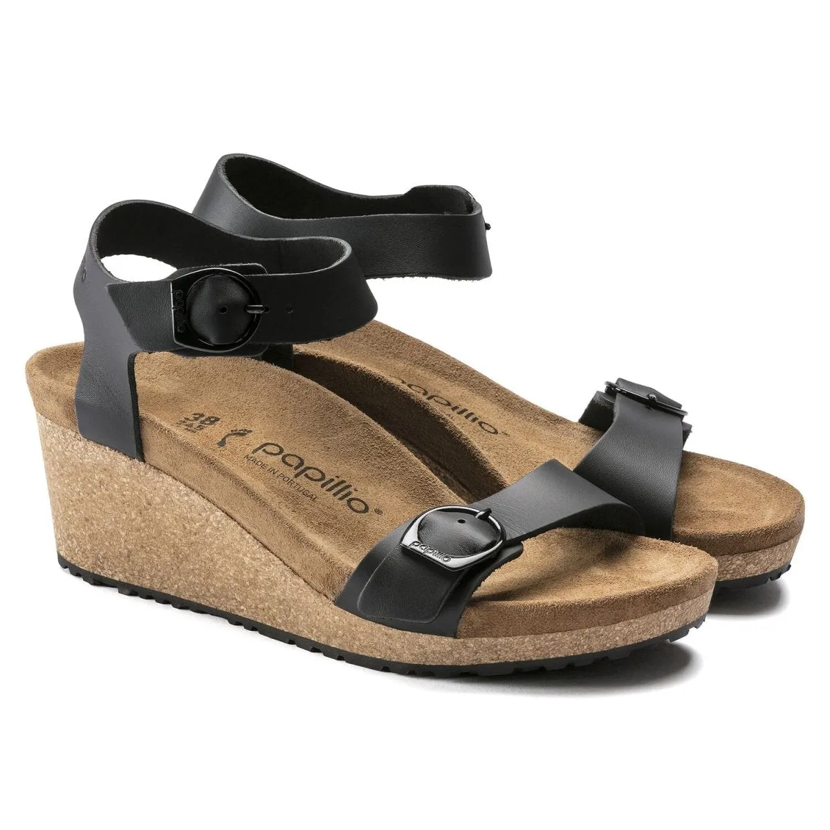 Birkenstock Damen Soley Schwarz Leder