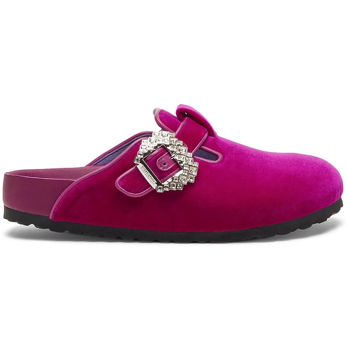 Boston Crystal Damen Samt Mules mit Verzierungen