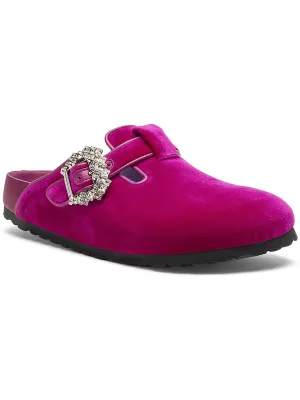 Boston Crystal Damen Samt Mules mit Verzierungen
