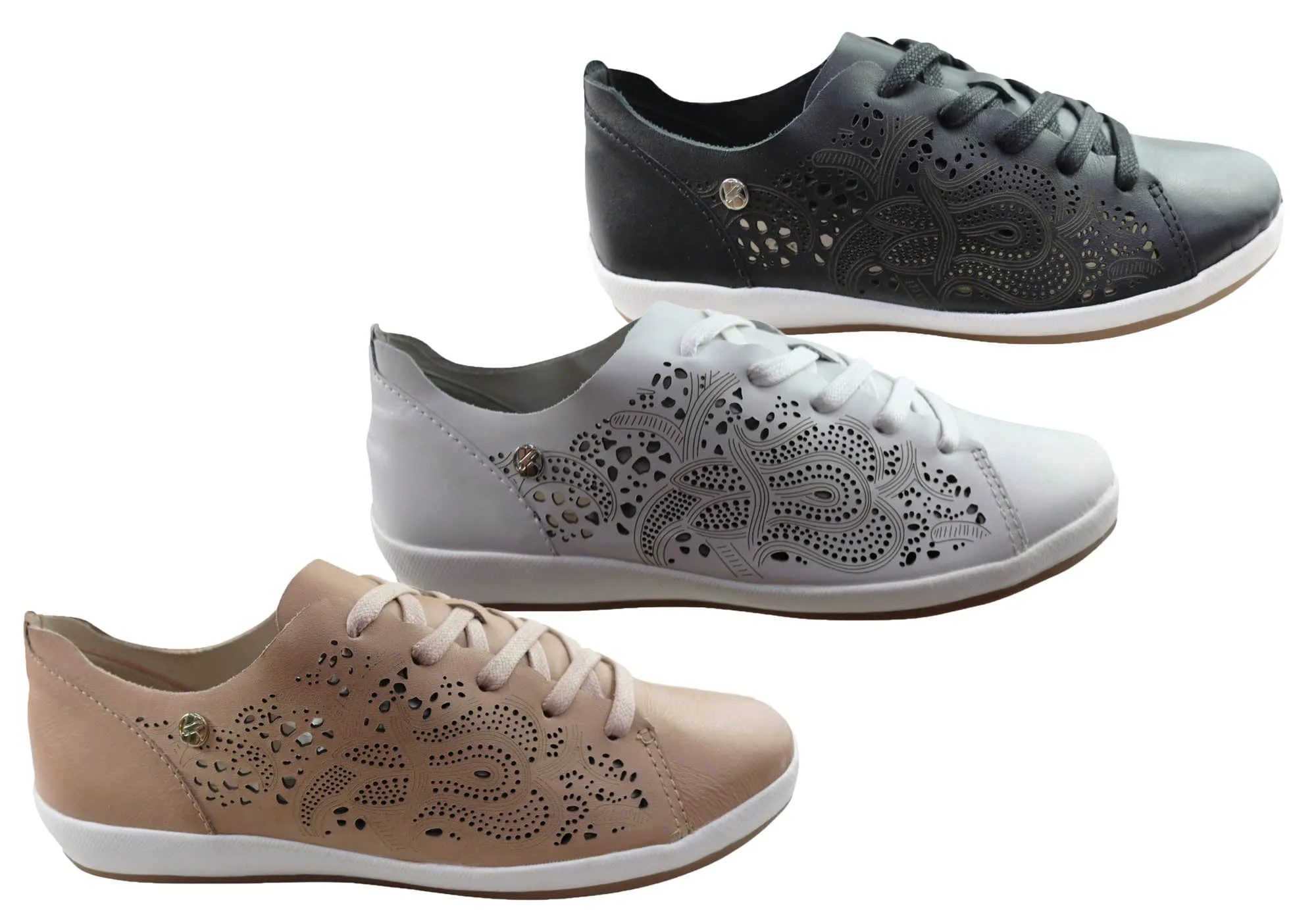 Bottero Josie Damen Bequeme Leder Freizeitschuhe Hergestellt in Brasilien Bottero Schuhe