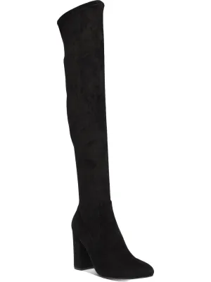 Bravy Damen Mikrovelours Blockabsatz Over-The-Knee Stiefel ecco Schuhe