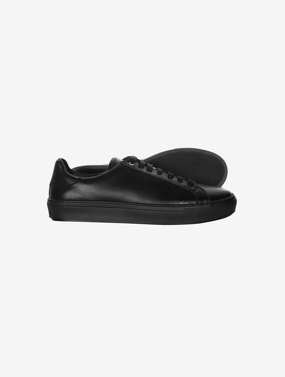 Schwarze Kalbsleder-Sneaker